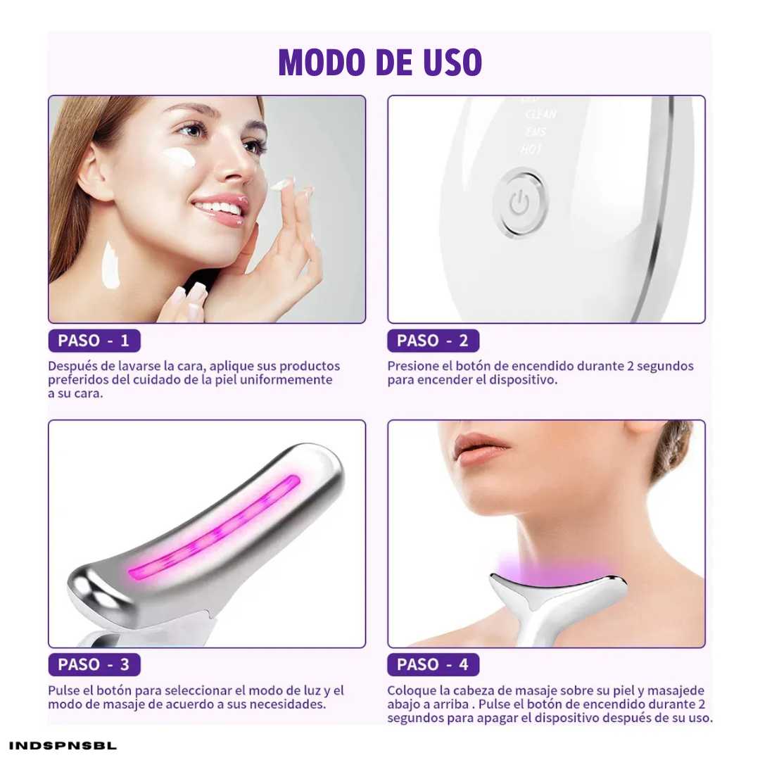 MASAJEADOR FACIAL ARRUGAS LED - LumiGlow™